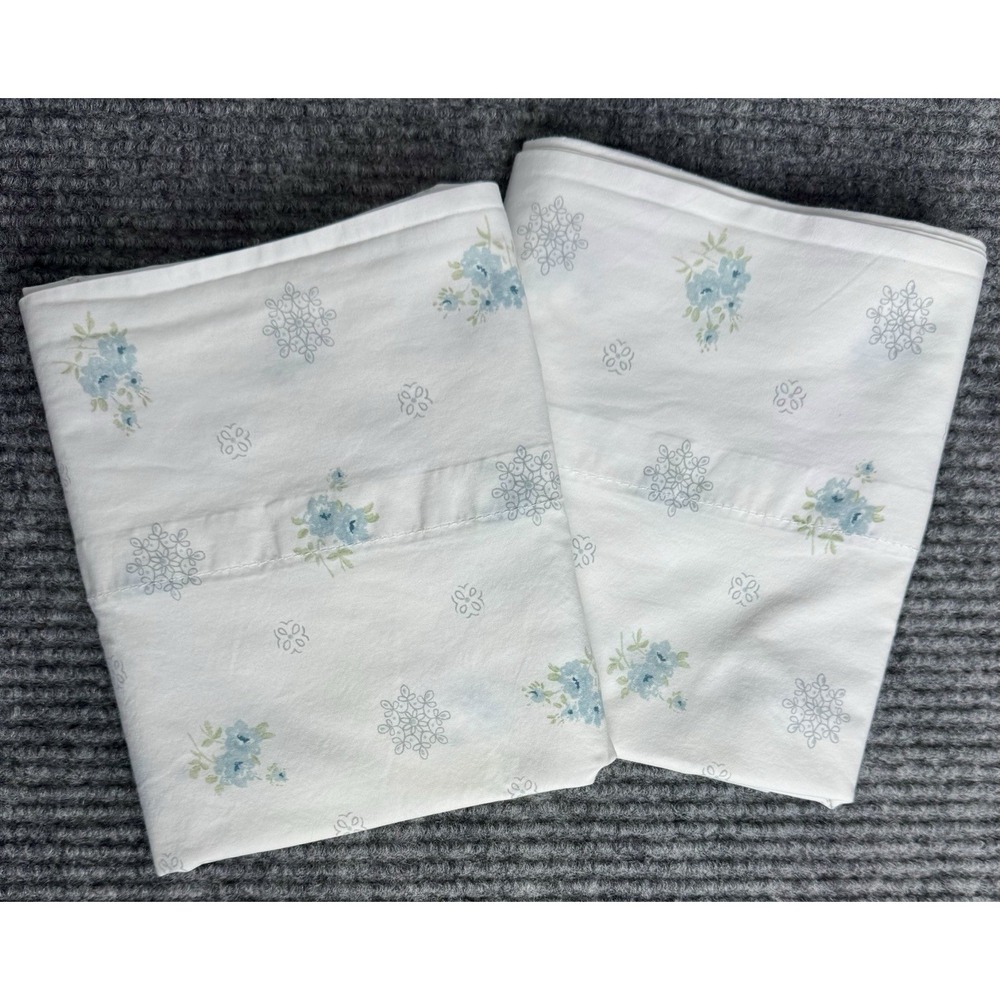 Simply Shabby Chic Pillowcase Ashwell Blue Floral Medallion Cotton Cottagecore